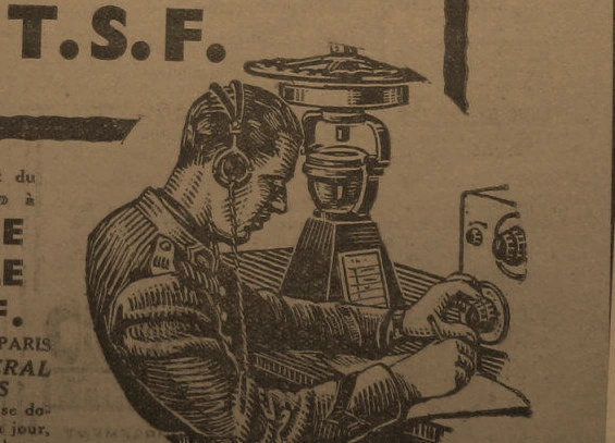Opérateur radio en uniforme, illustration d’époque