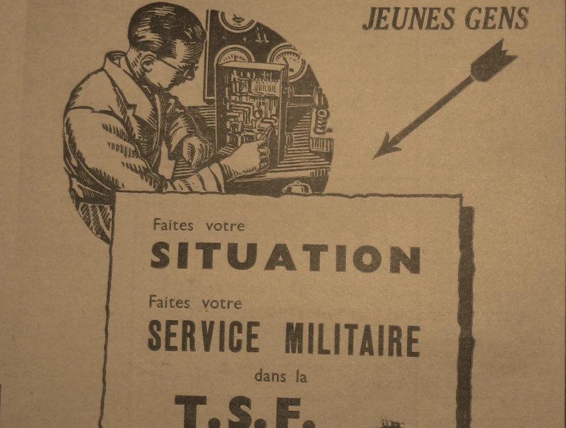 Publicité d’époque pour l’École centrale de T.S.F., 1937